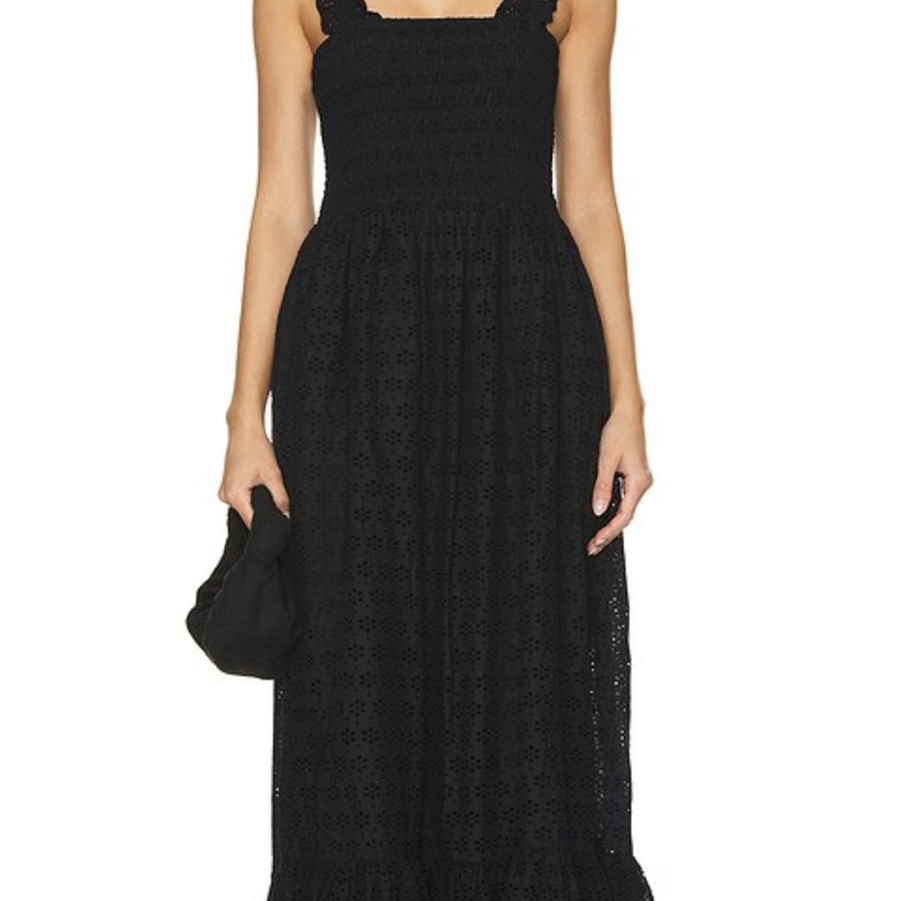 REVOLVE BOBI LA Eyelet Dress in black